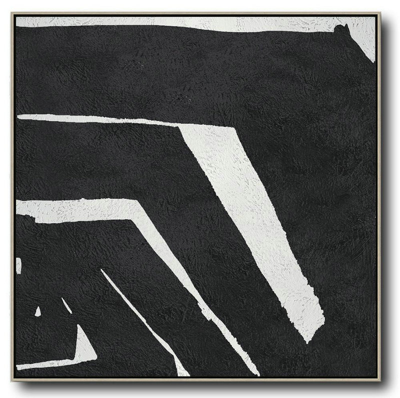 Extra Large Painting,Oversized Minimal Black And White Painting - Oversized Art